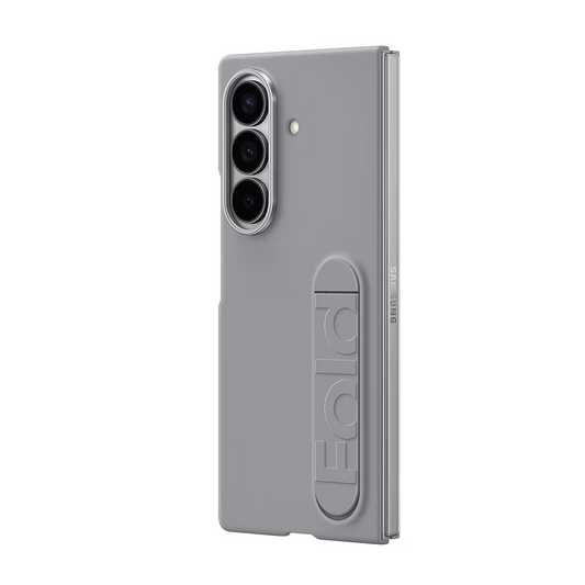 Samsung Fold8 Ultra Silicon Case Kickstand with Logo - Light Grey