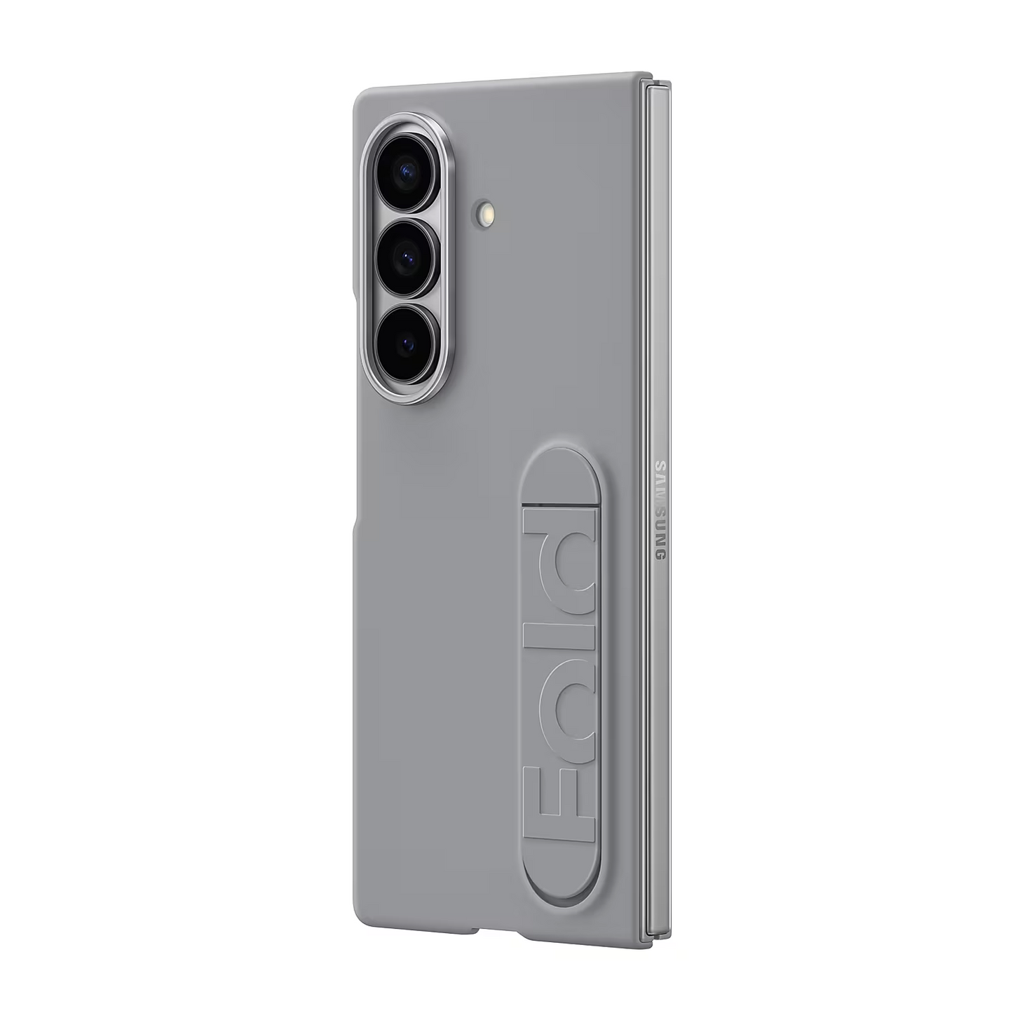 Samsung Fold8 Ultra Silicon Case Kickstand with Logo - Dark Grey