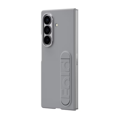 Samsung Fold8 Ultra Silicon Case Kickstand with Logo - Dark Grey