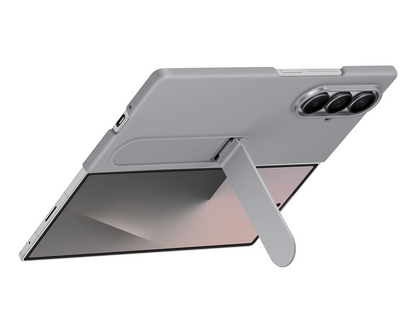 Samsung Fold8 Ultra Silicon Case Kickstand with Logo - Dark Grey