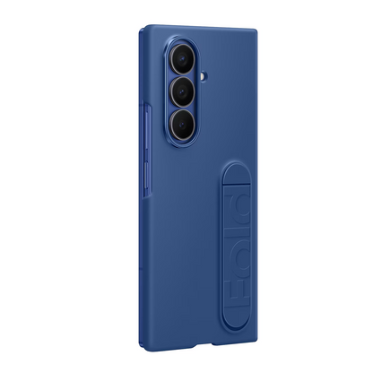 Samsung Fold8 Ultra Silicon Case Kickstand with Logo - Blue
