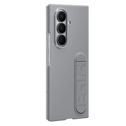Samsung Fold8 Ultra Silicon Case Kickstand with Logo - Light Grey