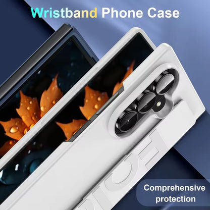 Samsung Fold8 Ultra Hard PC Skin Feel Cover Ultra-thin Matte Silicone Wrist Strap - Black