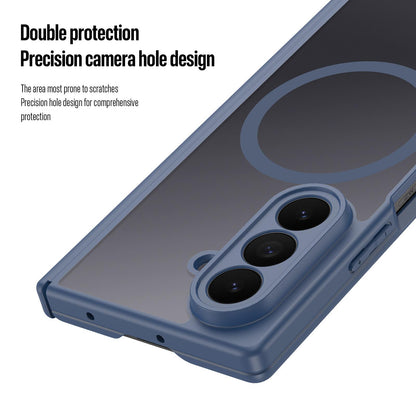 Samsung Z Fold8 Ultra Skin Feel Smoke, Dual Central Axis Magsafe Case with Hinge Protection - Blue
