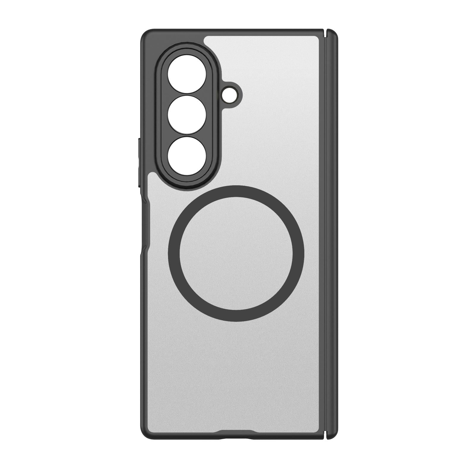 Samsung Z Fold8 Ultra Skin Feel Smoke, Dual Central Axis Magsafe Case with Hinge Protection - Black