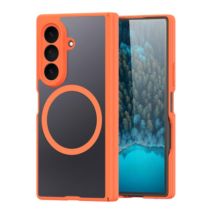 Samsung Z Fold8 Ultra Skin Feel Smoke, Dual Central Axis Magsafe Case with Hinge Protection - Orange