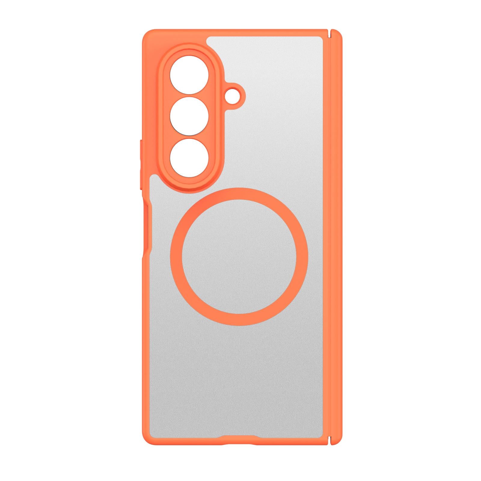 Samsung Z Fold8 Ultra Skin Feel Smoke, Dual Central Axis Magsafe Case with Hinge Protection - Orange