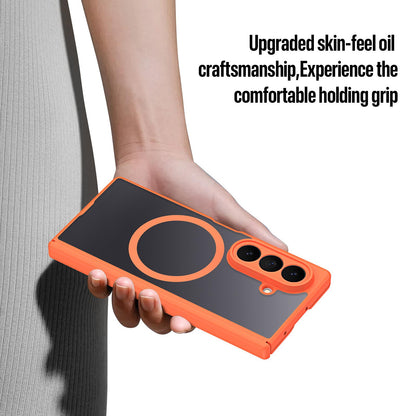 Samsung Z Fold8 Ultra Skin Feel Smoke, Dual Central Axis Magsafe Case with Hinge Protection - Orange