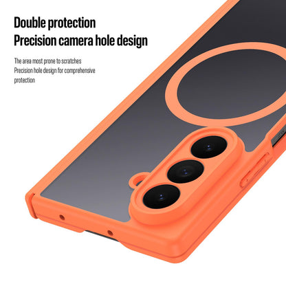Samsung Z Fold8 Ultra Skin Feel Smoke, Dual Central Axis Magsafe Case with Hinge Protection - Orange