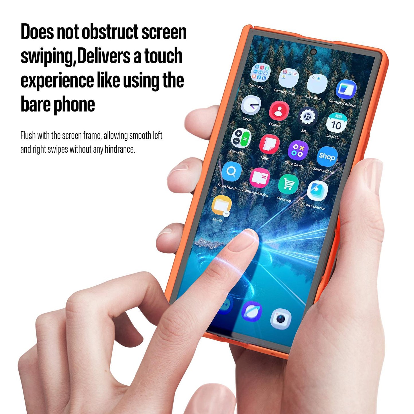 Samsung Z Fold8 Ultra Skin Feel Smoke, Dual Central Axis Magsafe Case with Hinge Protection - Orange