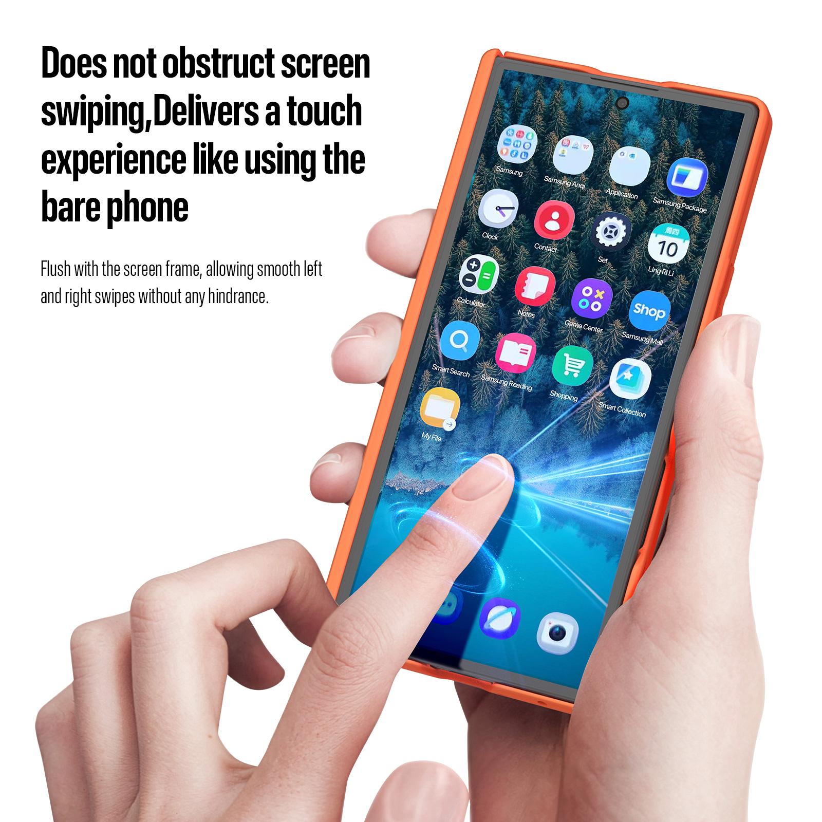 Samsung Z Fold8 Ultra Skin Feel Smoke, Dual Central Axis Magsafe Case with Hinge Protection - Orange