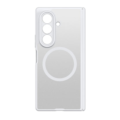Samsung Z Fold8 Ultra Skin Feel Smoke, Dual Central Axis Magsafe Case with Hinge Protection - White
