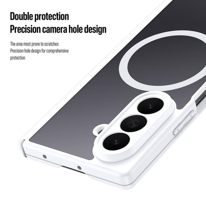 Samsung Z Fold8 Ultra Skin Feel Smoke, Dual Central Axis Magsafe Case with Hinge Protection - White