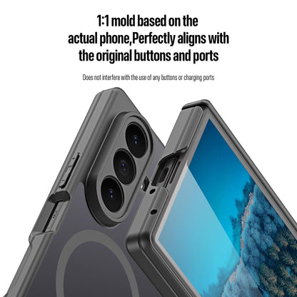 Samsung Z Fold8 Ultra Skin Feel Smoke, Dual Central Axis Magsafe Case with Hinge Protection - Black