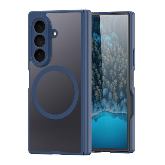 Samsung Z Fold8 Ultra Skin Feel Smoke, Dual Central Axis Magsafe Case with Hinge Protection - Blue