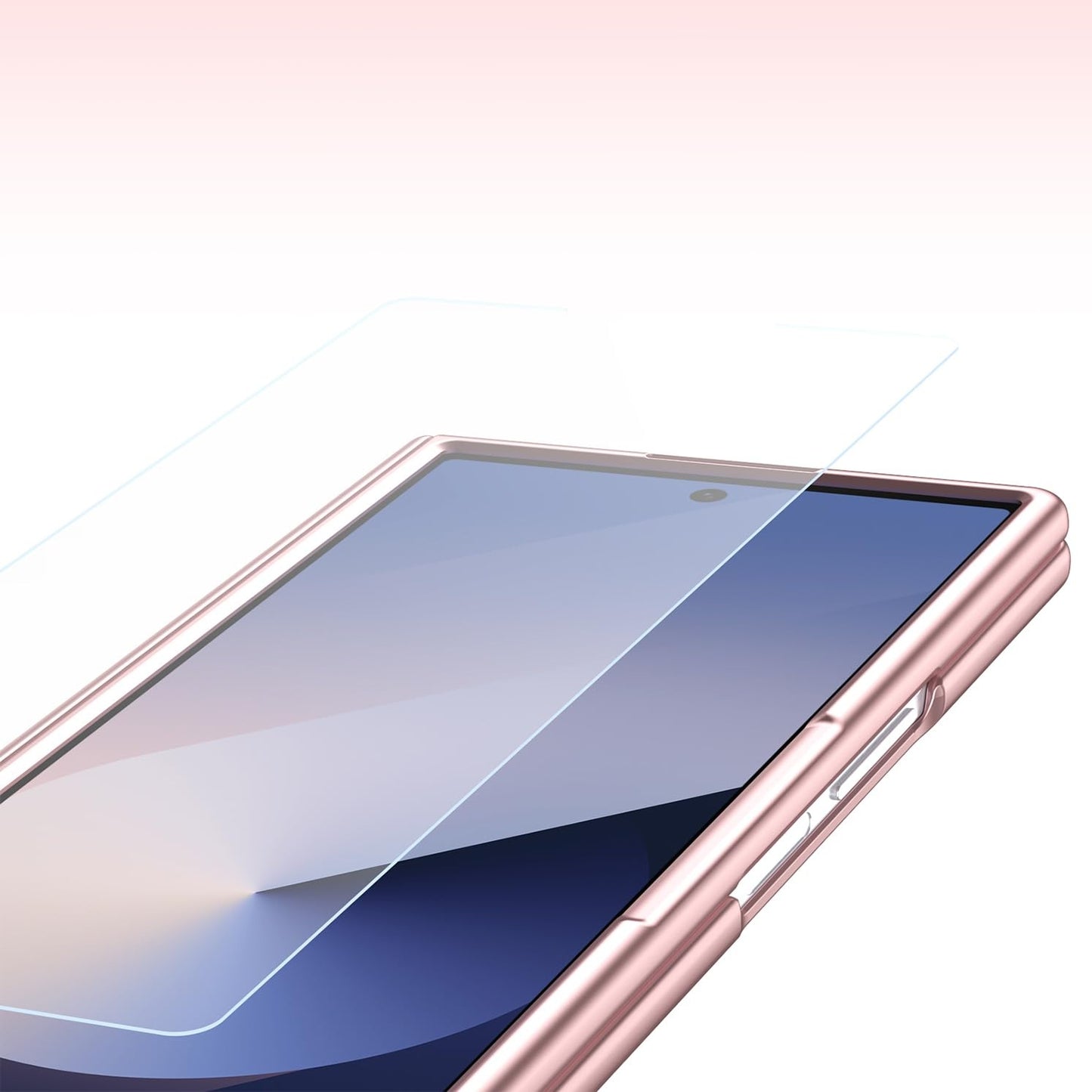 Samsung Z Fold8 Ultra Leather Case, Electroplating S Pen Case with Hinge Protection - Pink