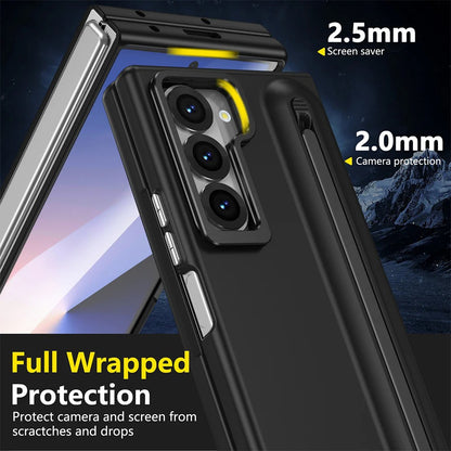 Samsung Z Fold8 Ultra Skin Feel S-Pen Case with Metal Camera Kickstand with Hinge Protection - Black