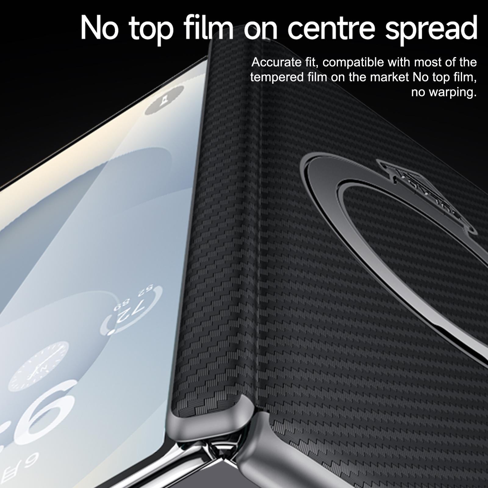 Samsung Fold8 Ultra SULADA Kevlar Carbon Fiber Texture Hinge Cover with Magsafe & Kickstand - Black (Only Back)