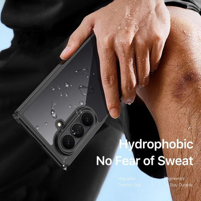 Samsung Fold8 Ultra Shockproof Anti Yellowing Side Black TPU Cover with Hinge Protection & Inbuilt Front Glass