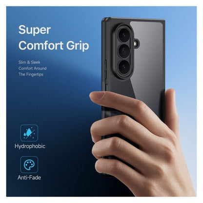 Samsung Fold8 Ultra Shockproof Anti Yellowing Side Black TPU Cover with Hinge Protection & Inbuilt Front Glass