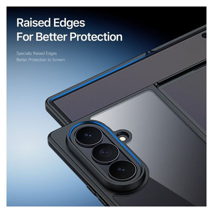Samsung Fold8 Ultra Shockproof Anti Yellowing Side Black TPU Cover with Hinge Protection & Inbuilt Front Glass