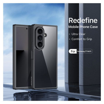 Samsung Fold8 Ultra Shockproof Anti Yellowing Side Black TPU Cover with Hinge Protection & Inbuilt Front Glass