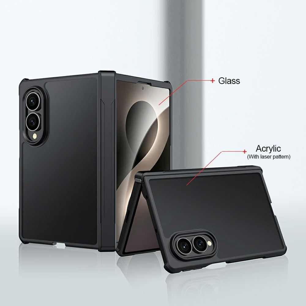Samsung Z Fold8 XUNDD Beatle Series Anti-Yellowing Side Black Inbuilt Front Glass with Hinge Protection - Transparent