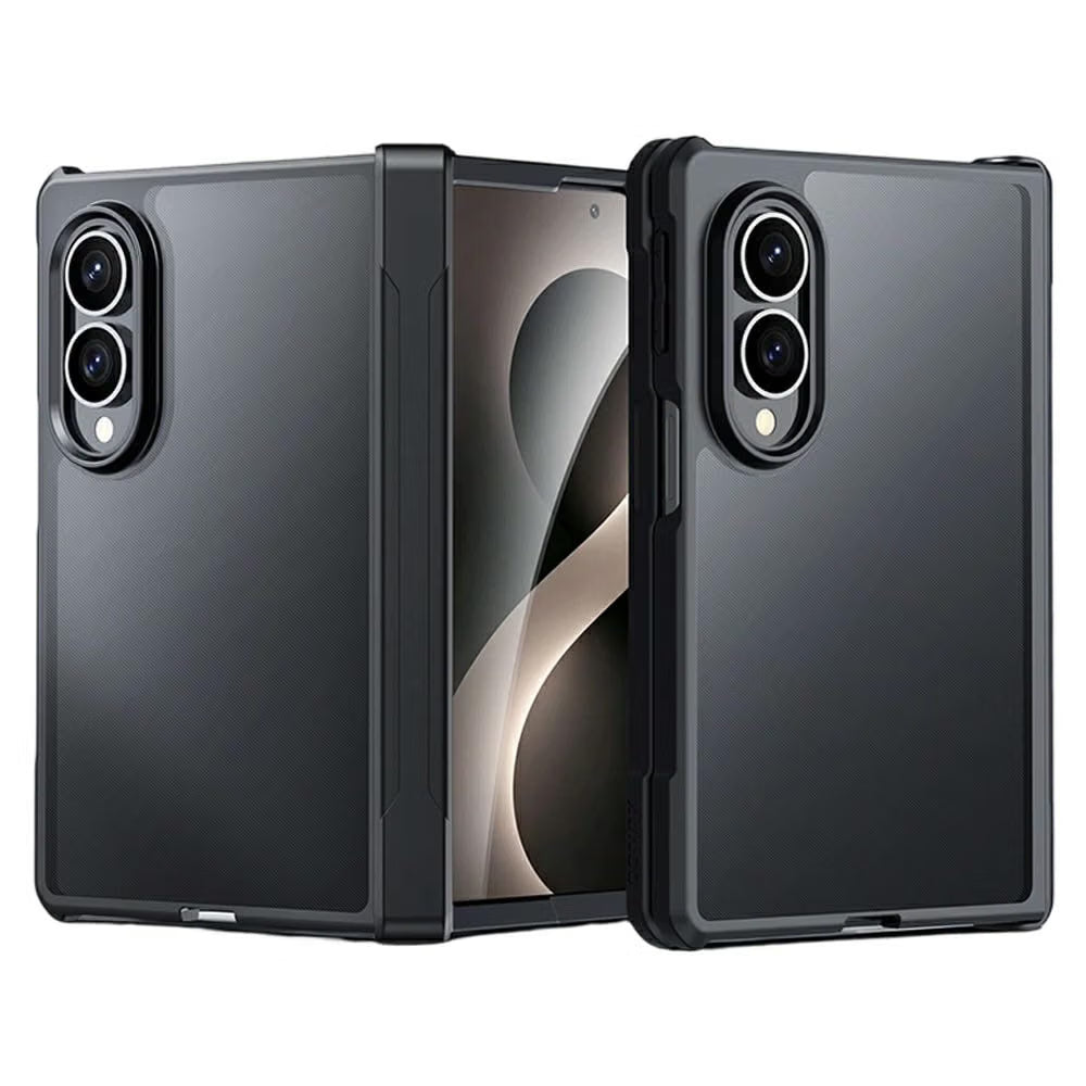 Samsung Z Fold8 XUNDD Beatle Series Anti-Yellowing Side Black Inbuilt Front Glass with Hinge Protection - Transparent