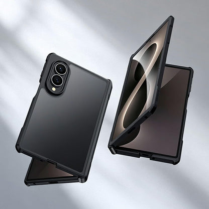 Samsung Z Fold8 XUNDD Beatle Series Anti-Yellowing Side Black Inbuilt Front Glass with Hinge Protection - Transparent