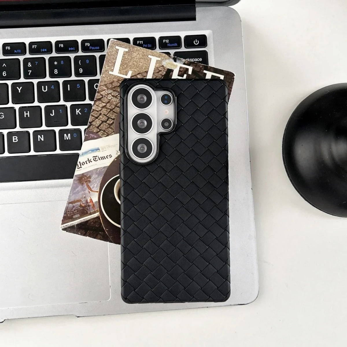 Samsung Galaxy S26 Ultra Weaving Braided Textured Breathable Case - Black