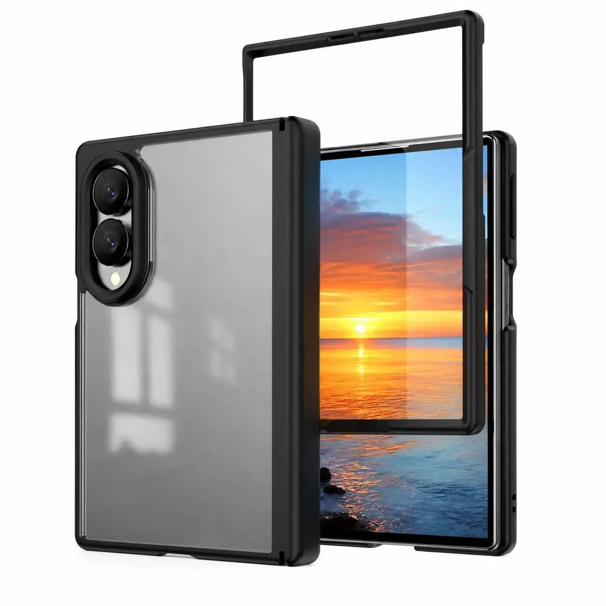 Samsung Z Fold8 Shockproof Case, Anti Yellowing Case with Hinge Protection, Inbuilt Front Glass