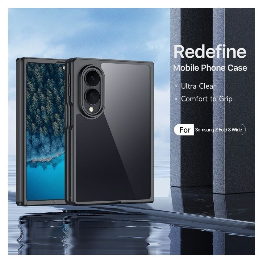 Samsung Z Fold8 Shockproof Case, Anti Yellowing Case with Hinge Protection, Inbuilt Front Glass