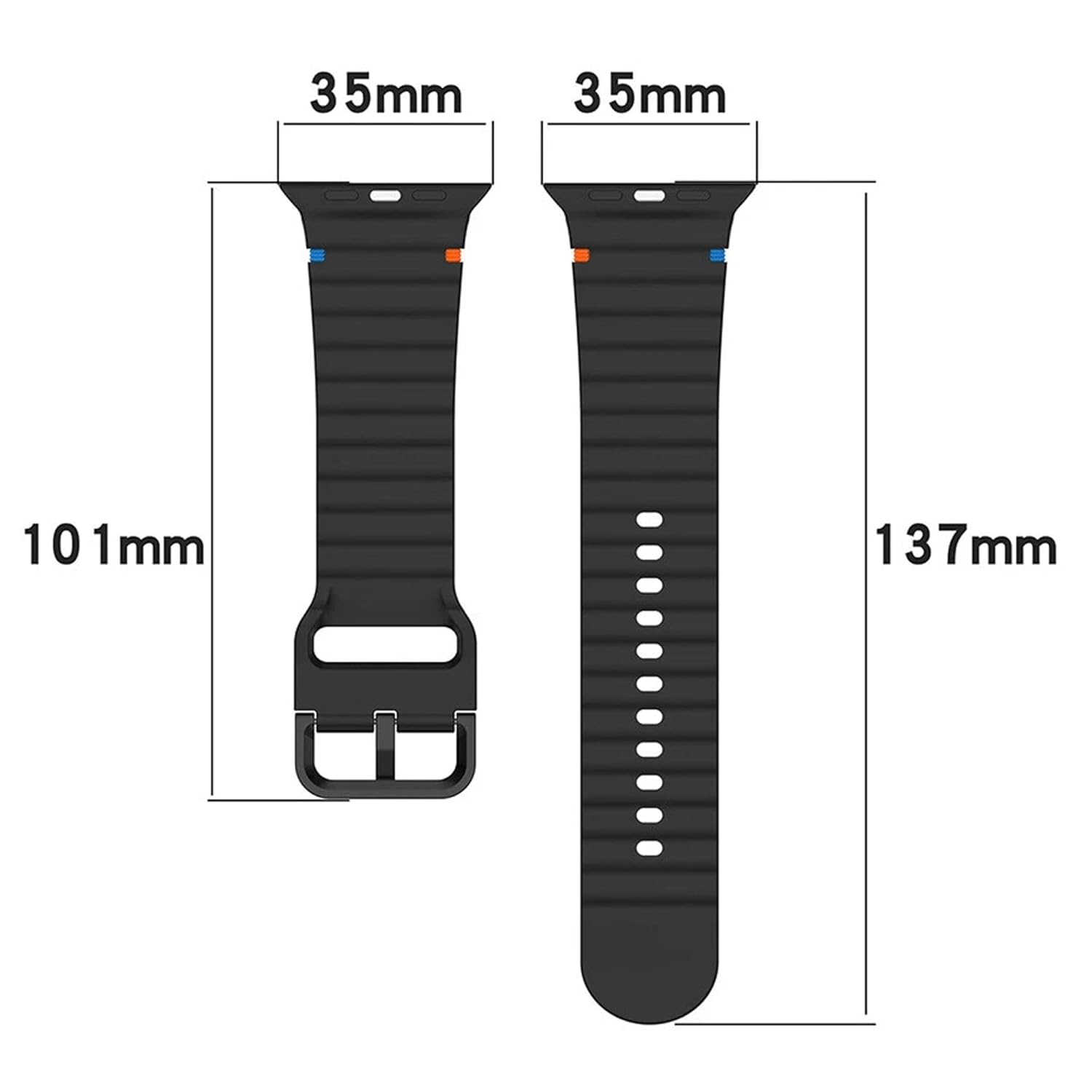 Sport Straps Silicone Waterproof Wristband iWatch Band for (42-44-45-46-49 MM) - Black