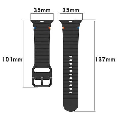 Sport Straps Silicone Waterproof Wristband iWatch Band for (42-44-45-46-49 MM) - Black