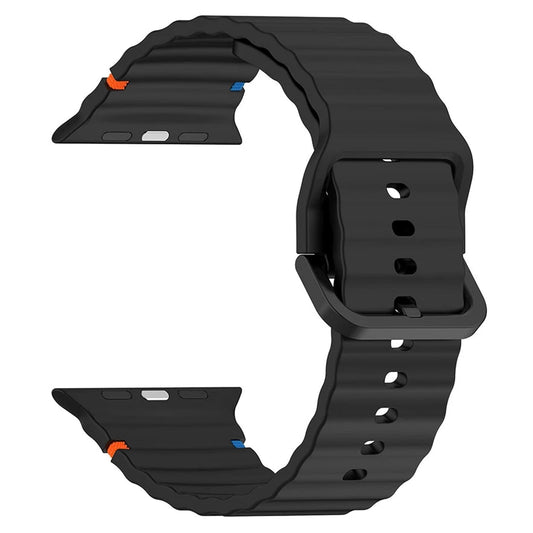 Sport Straps Silicone Waterproof Wristband iWatch Band for (42-44-45-46-49 MM) - Black