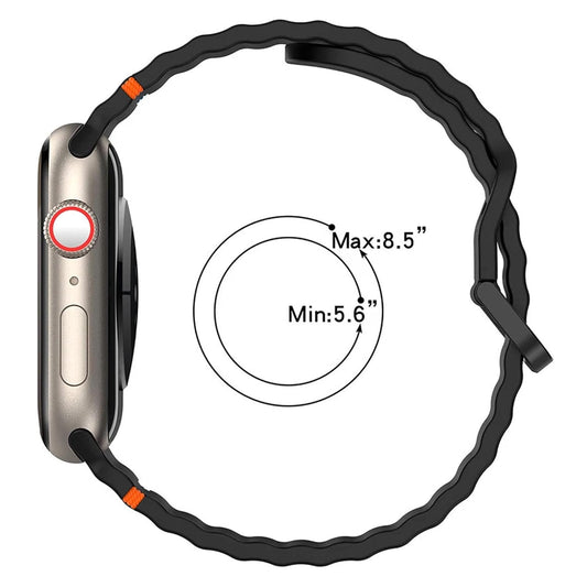 Sport Straps Silicone Waterproof Wristband iWatch Band for (42-44-45-46-49 MM) - Black
