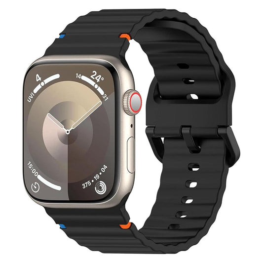 Sport Straps Silicone Waterproof Wristband iWatch Band for (42-44-45-46-49 MM) - Black
