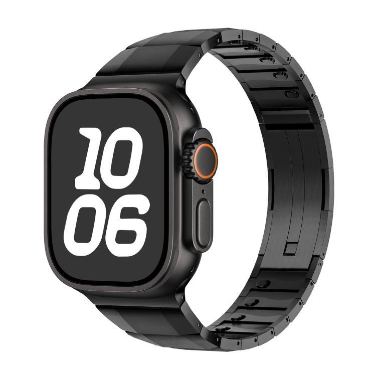 Curved Side Detachable Stainless Steel iWatch Strap (42-44-45-46-49 MM) - Black