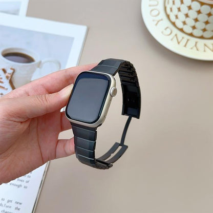 Curved Side Detachable Stainless Steel iWatch Strap (42-44-45-46-49 MM) - Black