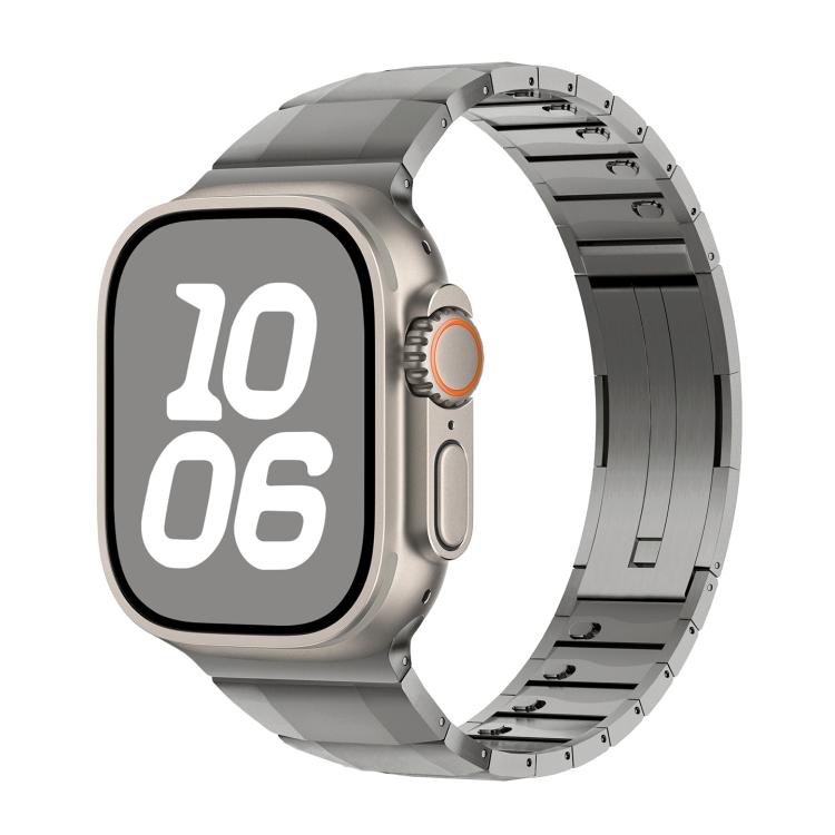 Curved Side Detachable Stainless Steel iWatch Strap (42-44-45-46-49 MM) - Titanium
