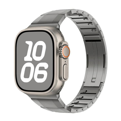 Curved Side Detachable Stainless Steel iWatch Strap (42-44-45-46-49 MM) - Titanium
