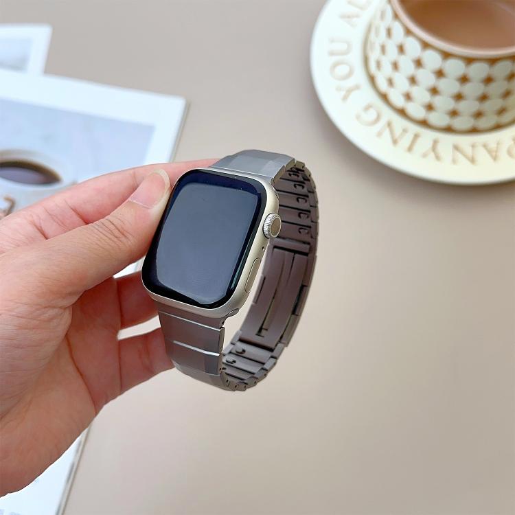 Curved Side Detachable Stainless Steel iWatch Strap (42-44-45-46-49 MM) - Titanium