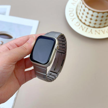 Curved Side Detachable Stainless Steel iWatch Strap (42-44-45-46-49 MM) - Titanium