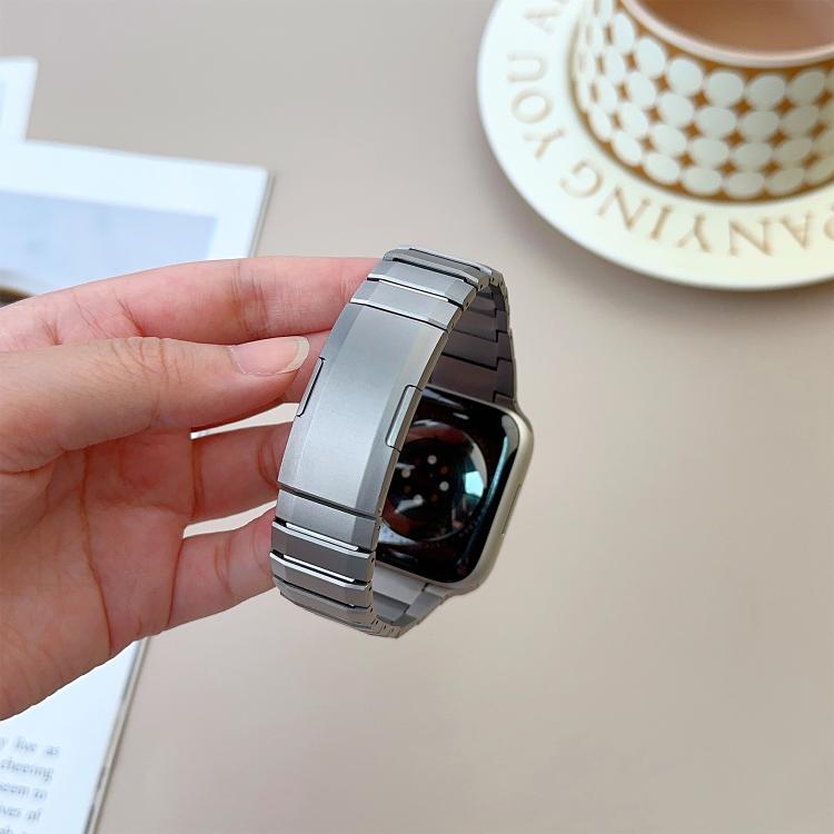 Curved Side Detachable Stainless Steel iWatch Strap (42-44-45-46-49 MM) - Titanium