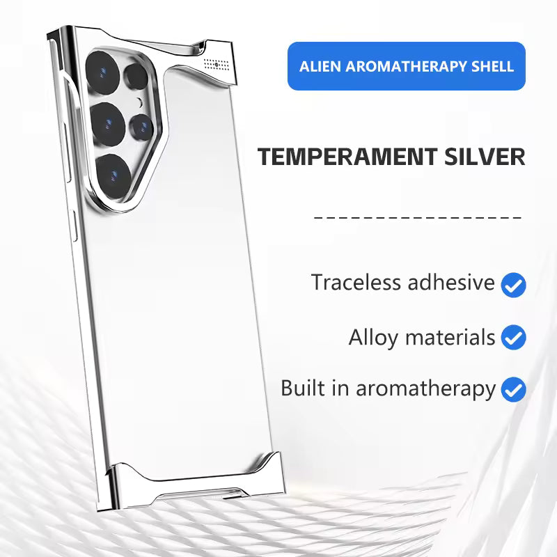 Samsung Galaxy S25 Ultra Metal Bumper Cover, Aluminum Frameless Minimalist Design Heat Dissipation Bumper Case - Silver