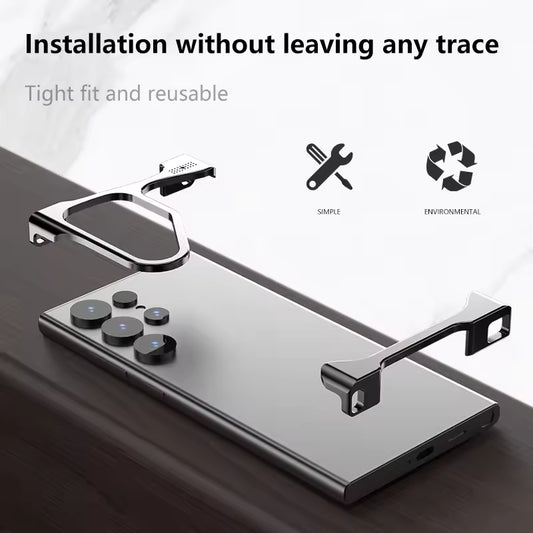 Samsung Galaxy S25 Ultra Metal Bumper Cover, Aluminum Frameless Minimalist Design Heat Dissipation Bumper Case - Black