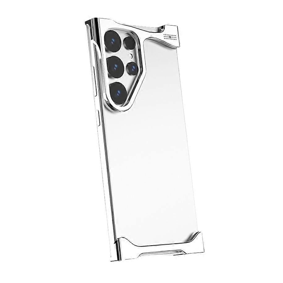 Samsung Galaxy S25 Ultra Metal Bumper Cover, Aluminum Frameless Minimalist Design Heat Dissipation Bumper Case - Silver