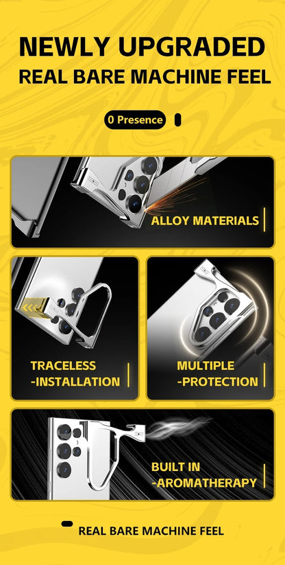 Samsung Galaxy S25 Ultra Metal Bumper Cover, Aluminum Frameless Minimalist Design Heat Dissipation Bumper Case - Silver