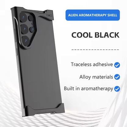 Samsung Galaxy S25 Ultra Metal Bumper Cover, Aluminum Frameless Minimalist Design Heat Dissipation Bumper Case - Black