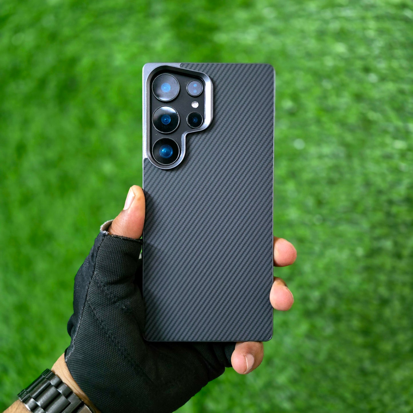 Samsung Galaxy S25 Ultra Metal Back Plate MagSafe Carbon Texture Back Panel